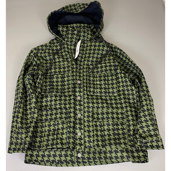 Adidas x Ivy Park IVP Twill Jacket Green Houndstooth Unisex Small‎ Oversized NWT